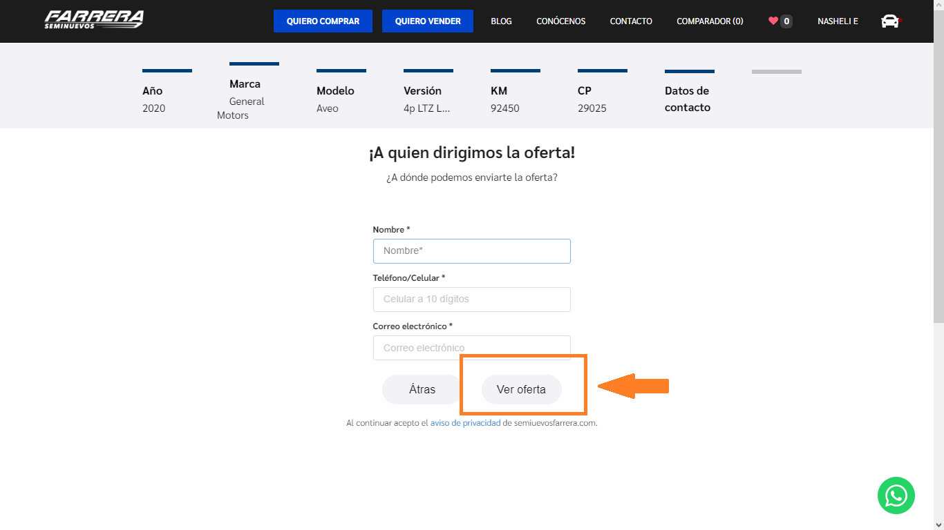 iniciar sesión en seminuevos farrera